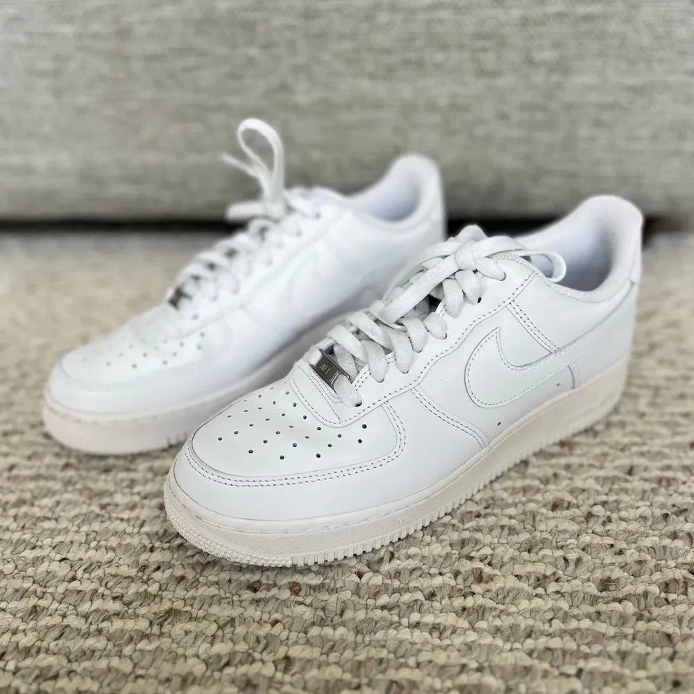 Men's Nike Air Force 1 '07 White Leather Sneakers